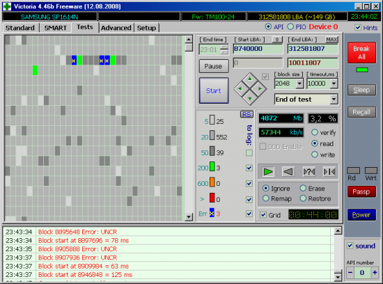 Victoria SP1614N bad sectors timeout 10000 block size 2048 nosn.png