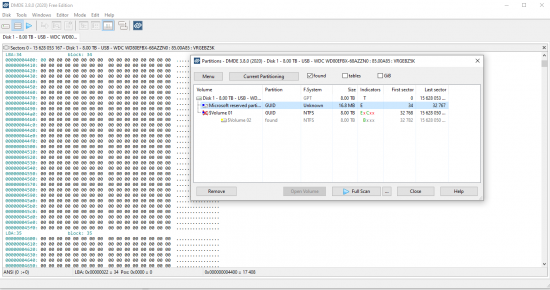 DMDE_Physical disk view_MS partition 0_restore NTFS.PNG