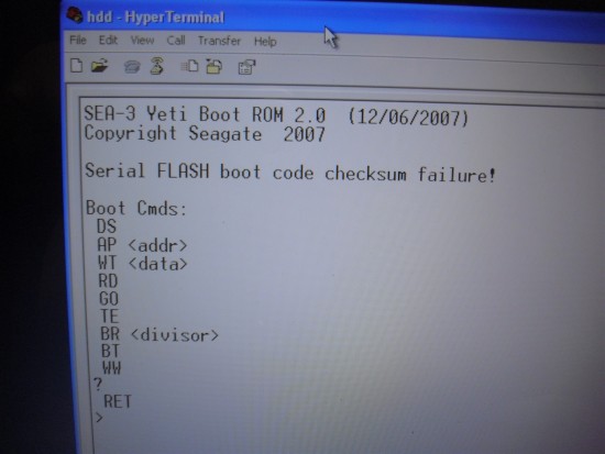 Seagate Hack - Yeti Debugger screen.JPG